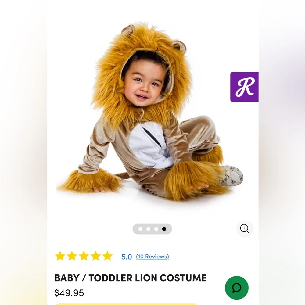 Tipsy Elves Brown and White Plush Lion Kids Costume